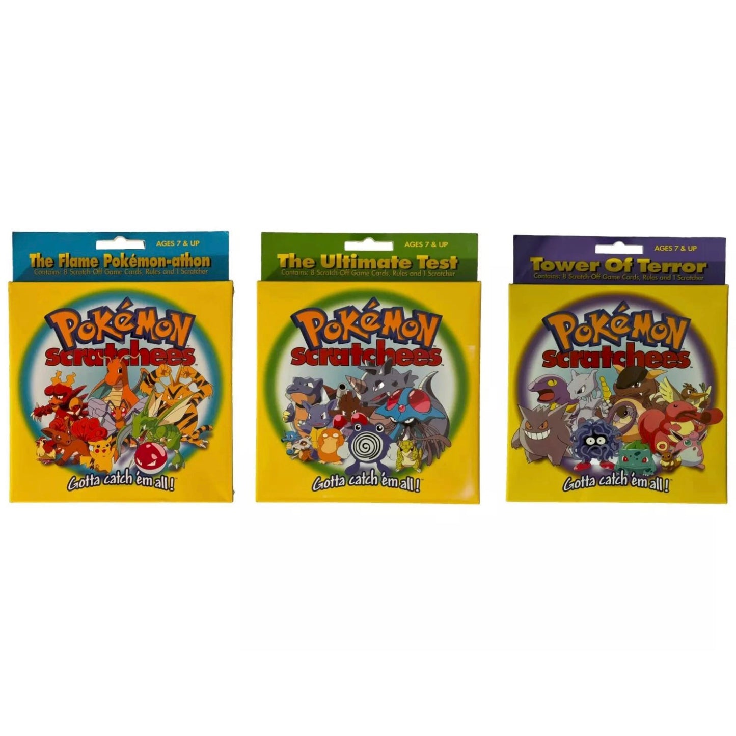 2000 Pokémon Scratchees: Complete Set of 3 | Flame, Ultimate Test, Tower Terror