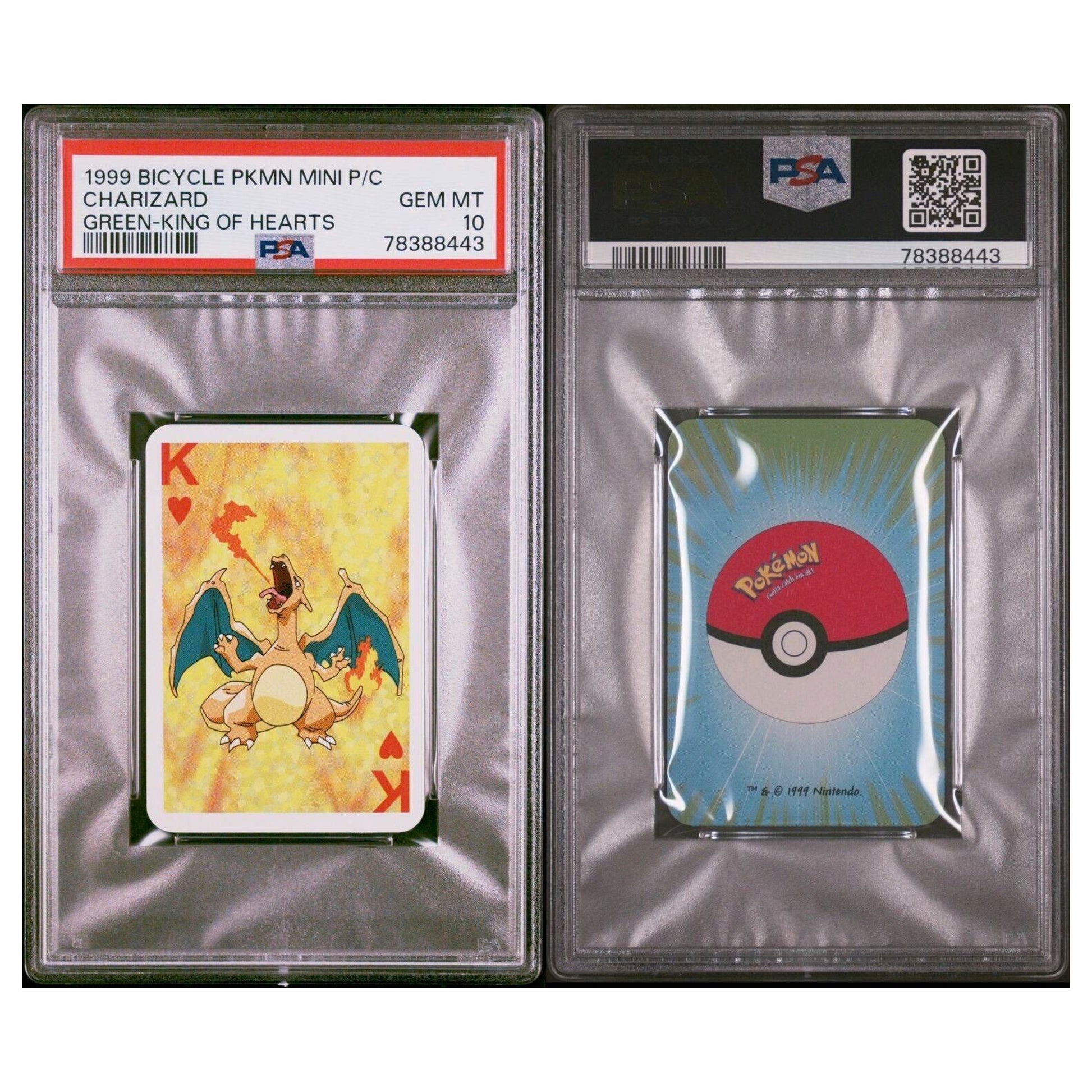 1999 Bicycle Pokémon Mini Playing Cards Green Deck Charizard King