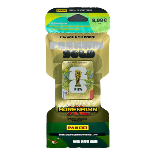 2026 Panini Adrenalyn XL FIFA World Cup Premium Gold Factory Sealed Blister Pack