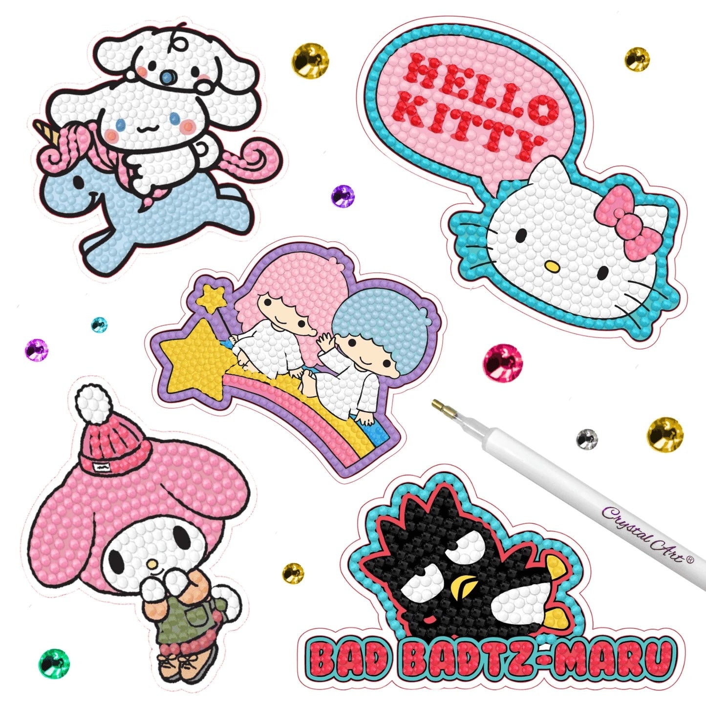 Craft Buddy Hello Kitty & Friends Crystal Art Sticker Pack